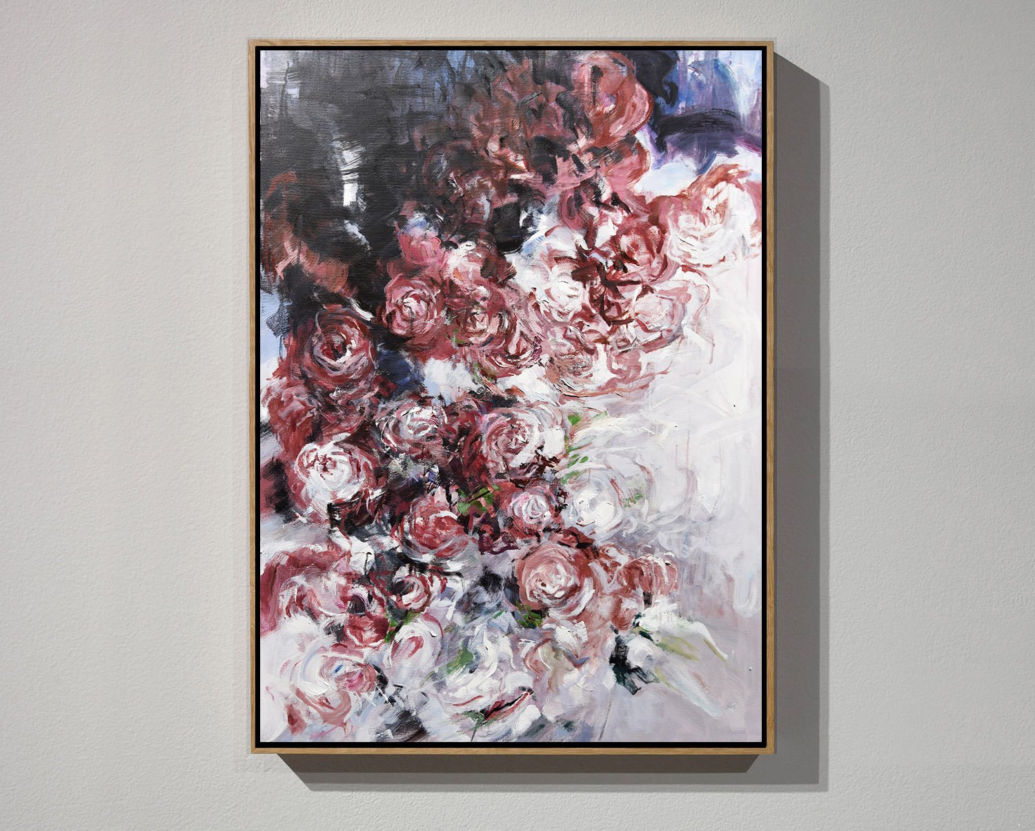 Vertical Abstract Flower Oil Painting #LX80B